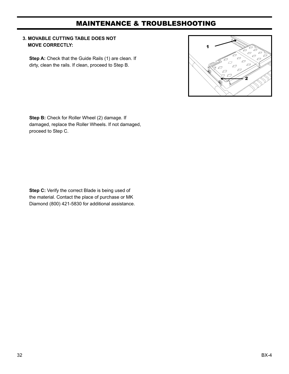 Maintenance & troubleshooting | MK Diamond BX-4 User Manual | Page 32 / 50