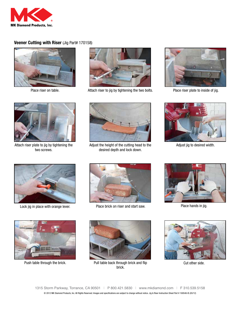 Veener cutting with riser | MK Diamond Higgins Jig User Manual | Page 2 / 2