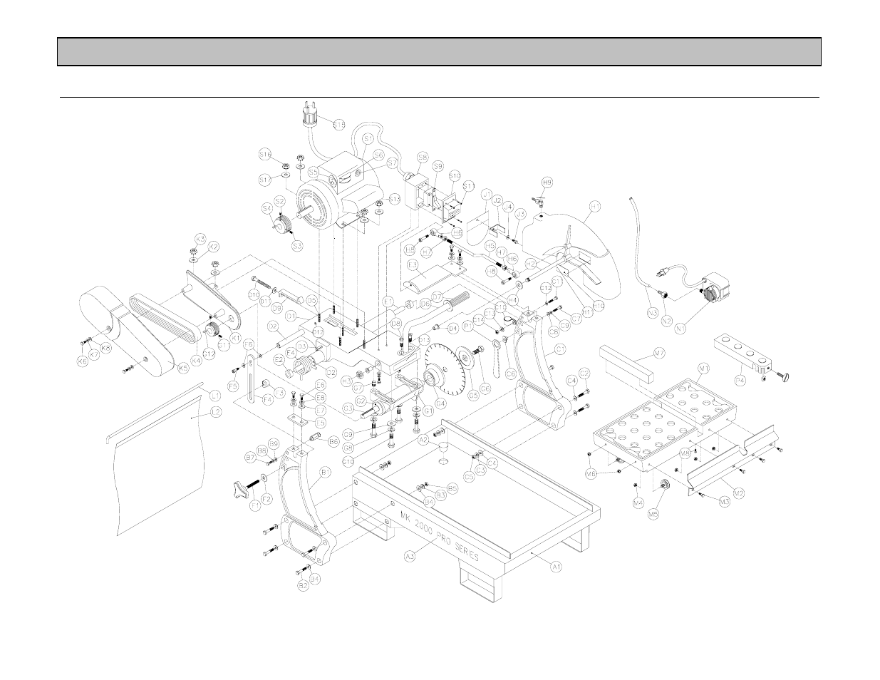 Exploded view and parts list | MK Diamond MK-2000 Pro User Manual | Page 37 / 46