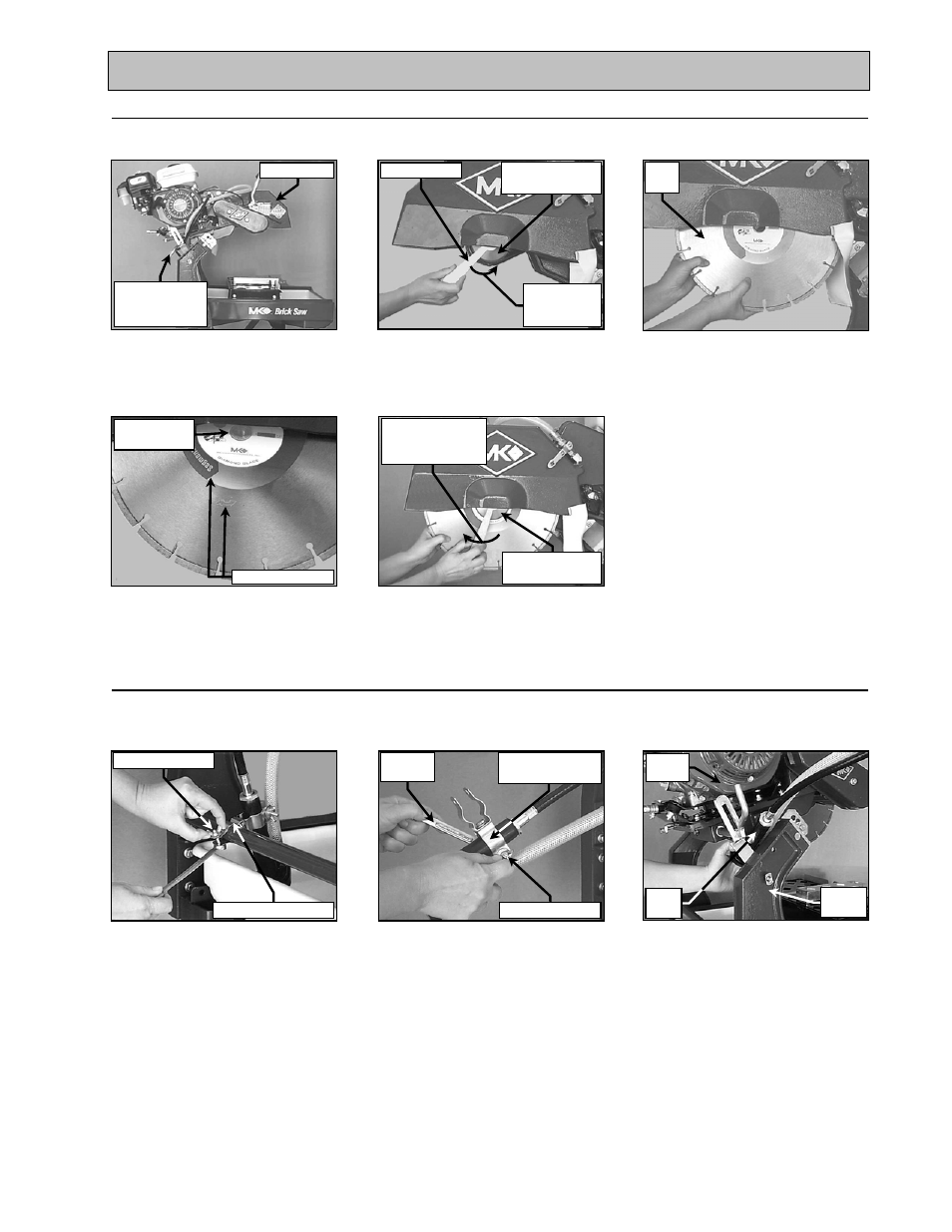 Unpacking, transport, universal stand and assembly, Diamond blade installation, Water pump installation | MK Diamond MK-2005G User Manual | Page 12 / 57