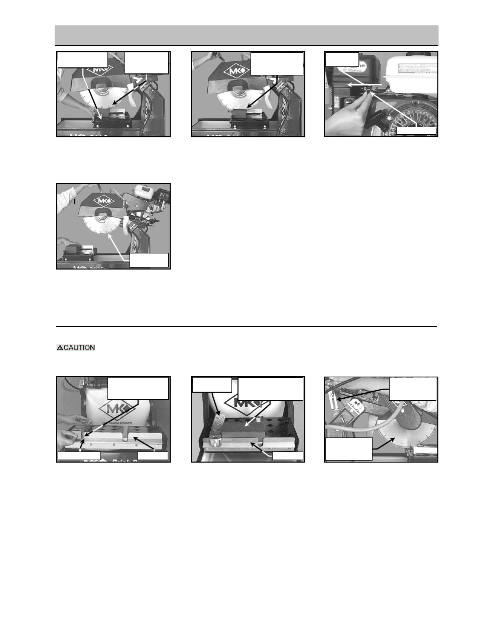 Setup, startup, adjustment, operation and shutdown, Cutting with the cutting head locked down | MK Diamond MK-2005G User Manual | Page 21 / 57