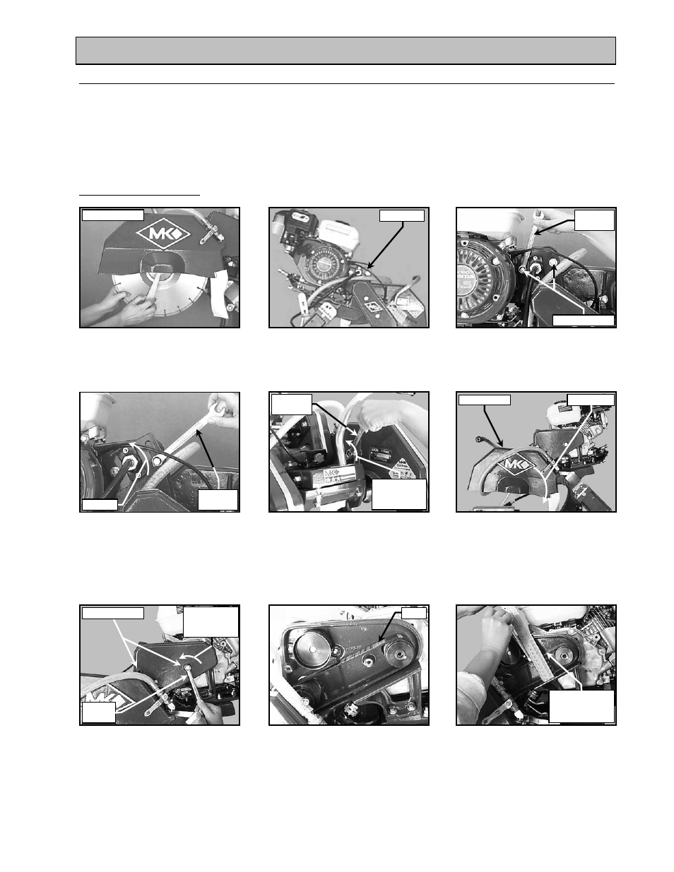 Maintenance and troubleshooting, V-belt inspection, adjustment and replacement, I. blade side v-belt | MK Diamond MK-2005G User Manual | Page 41 / 57