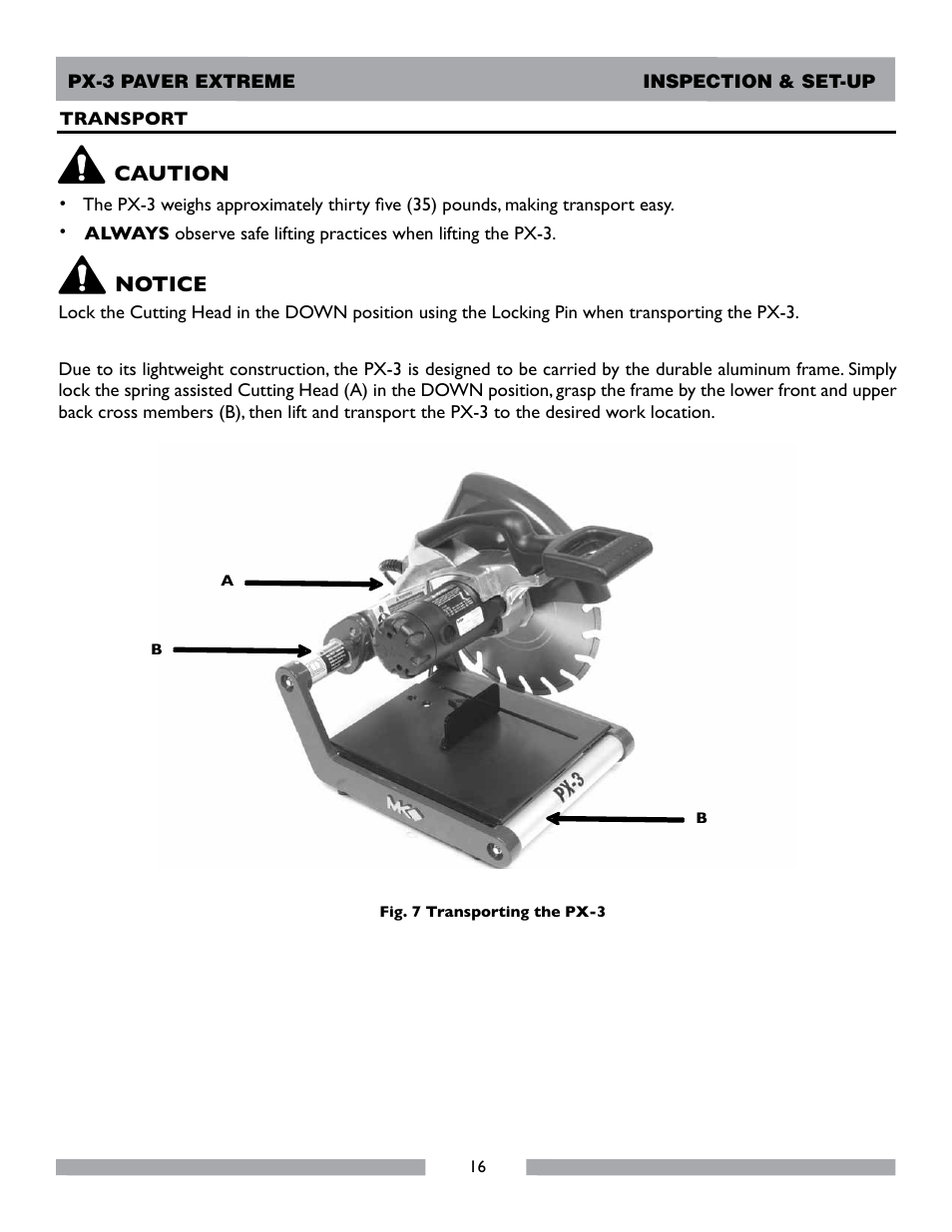 Caution, Notice | MK Diamond PX-3 User Manual | Page 16 / 34