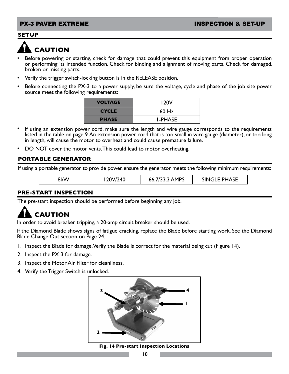 Caution | MK Diamond PX-3 User Manual | Page 18 / 34