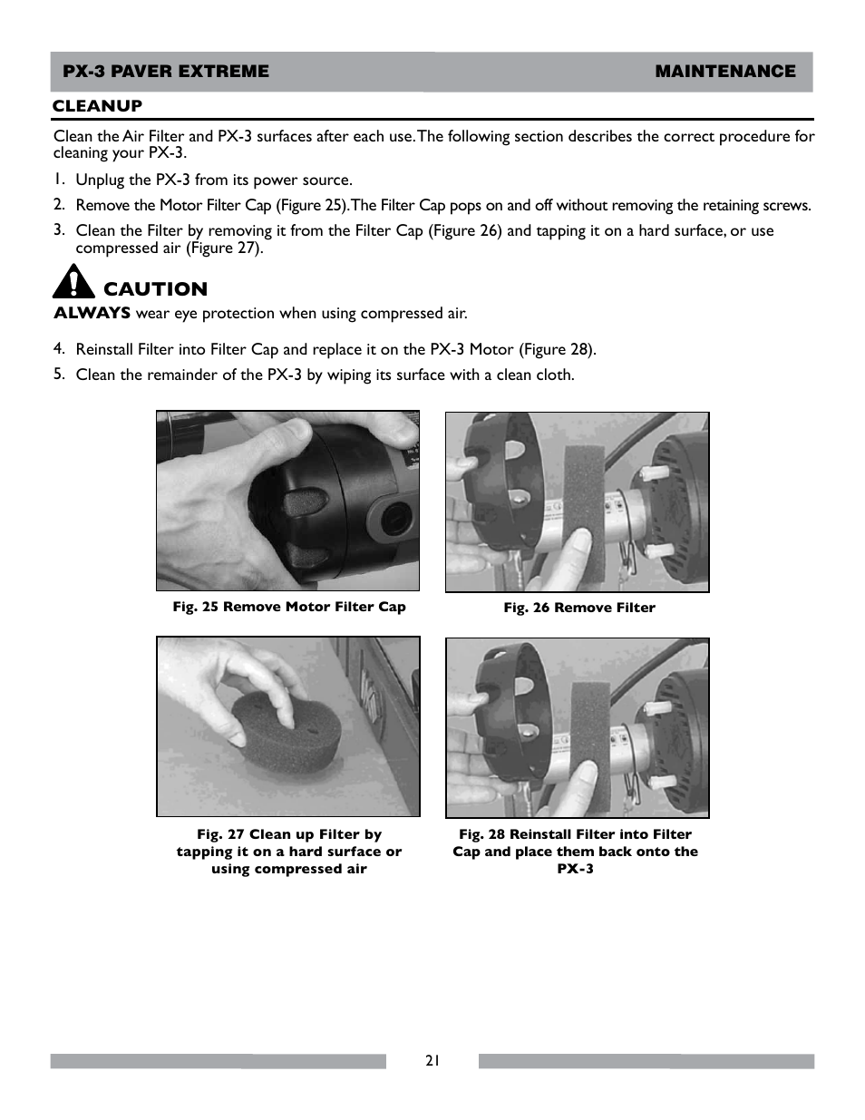 Caution | MK Diamond PX-3 User Manual | Page 21 / 34