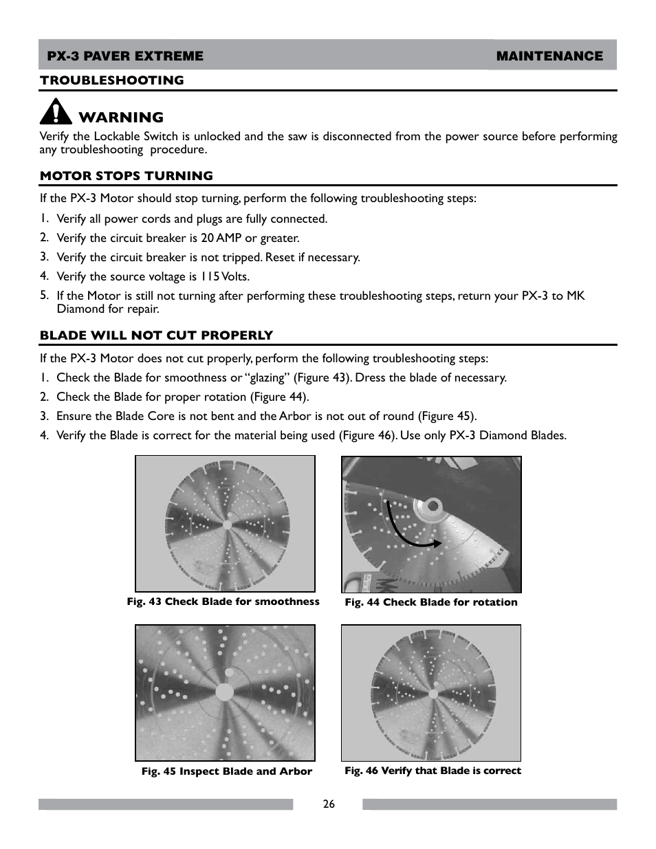 Warning | MK Diamond PX-3 User Manual | Page 26 / 34