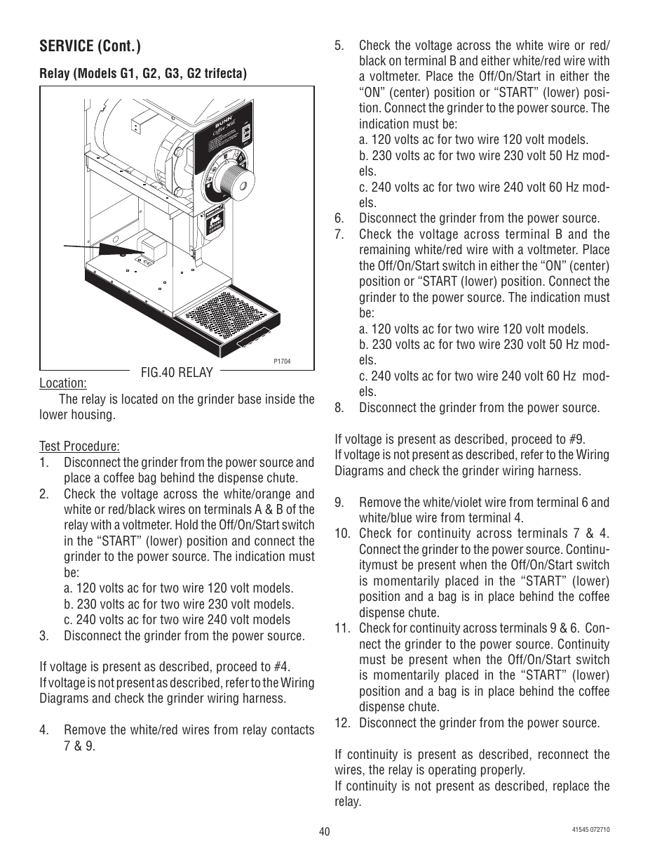 Bunn G9-2T DBC User Manual | Page 40 / 79