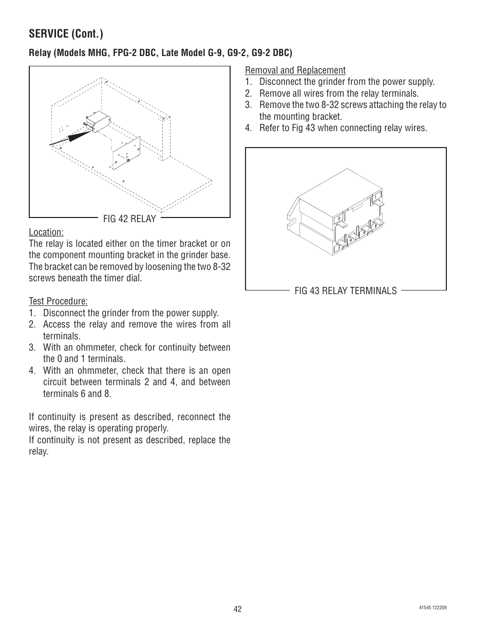 Bunn G9-2T DBC User Manual | Page 42 / 79