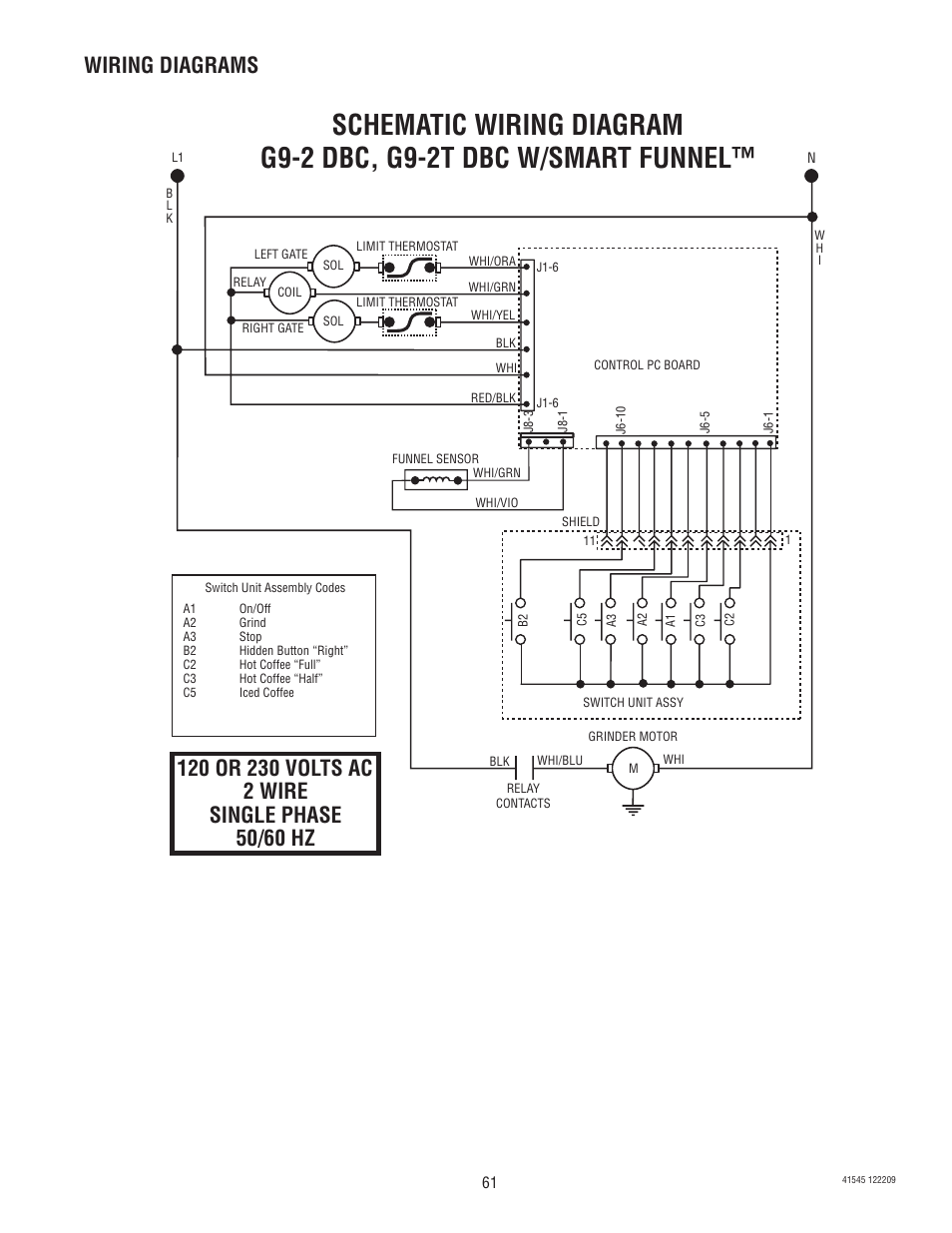 Wiring diagrams | Bunn G9-2T DBC User Manual | Page 61 / 79