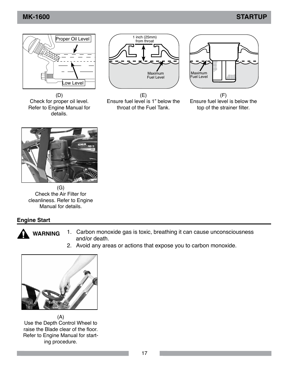Mk-1600 startup | MK Diamond MK-1600 Series User Manual | Page 17 / 44