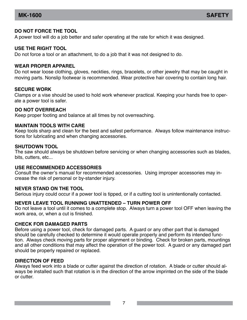 MK Diamond MK-1600 Series User Manual | Page 7 / 44
