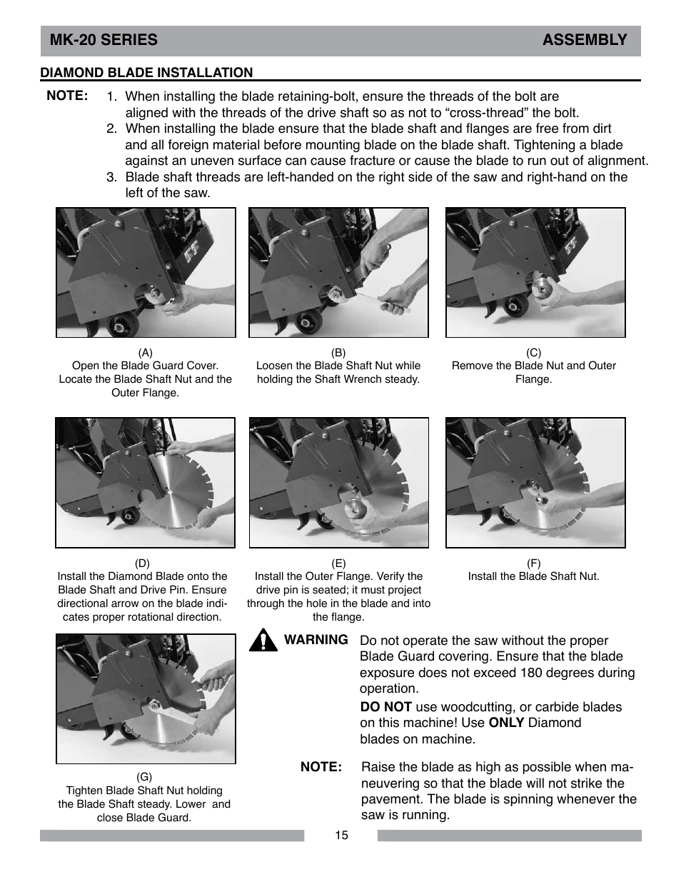 Mk-20 series assembly | MK Diamond MK-20 Series User Manual | Page 15 / 52