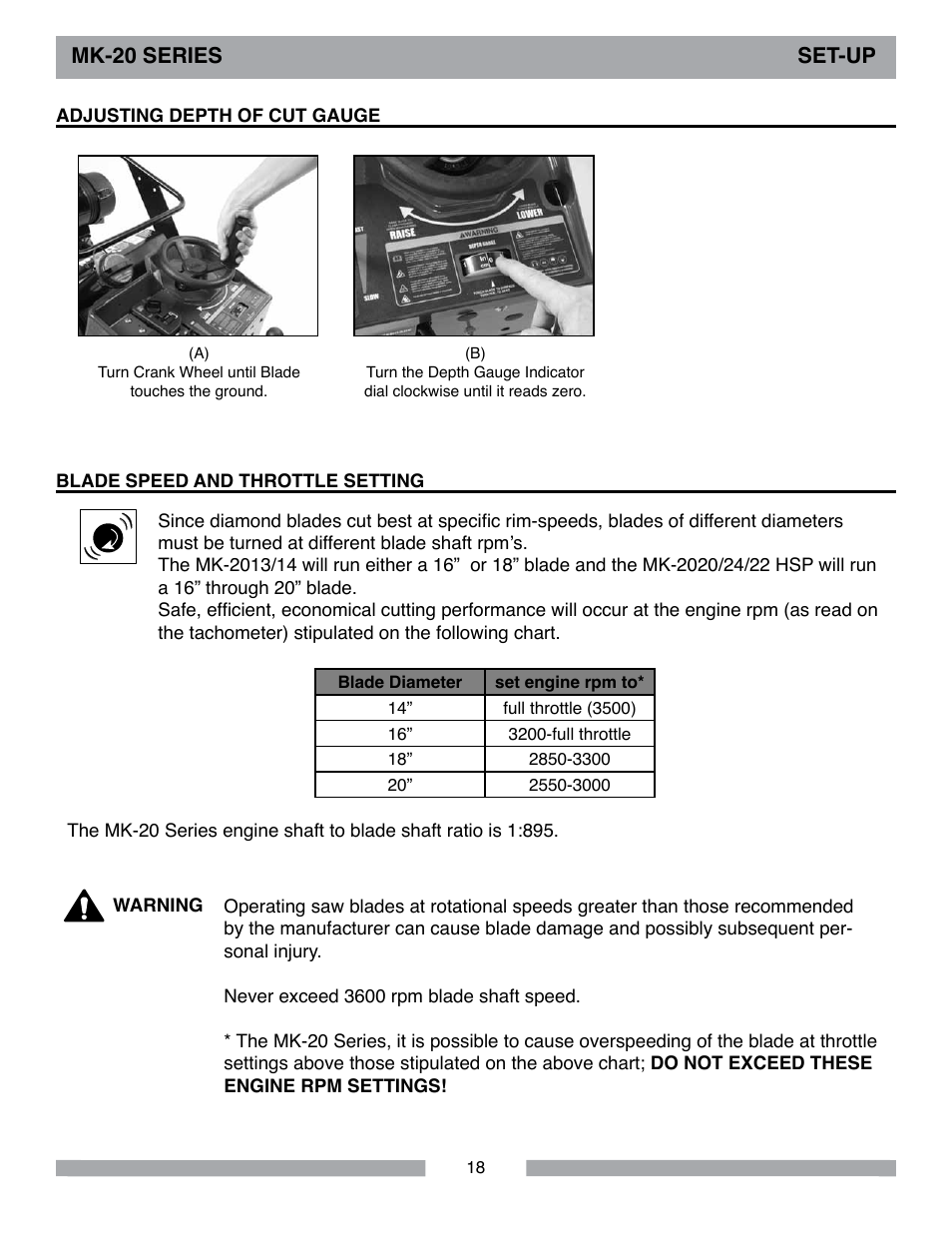 Mk-20 series set-up | MK Diamond MK-20 Series User Manual | Page 18 / 52