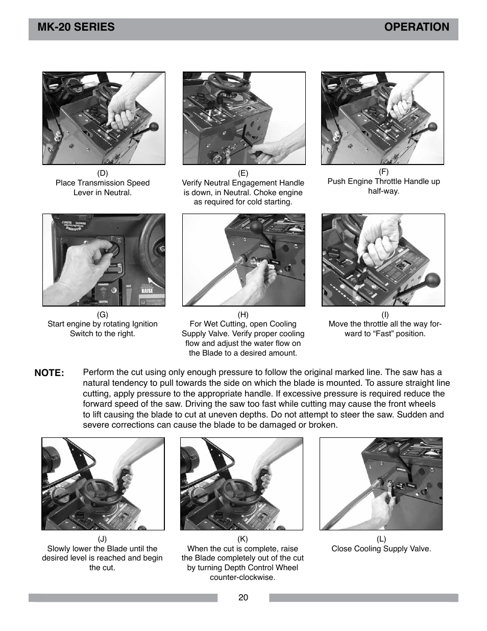 Mk-20 series, Operation | MK Diamond MK-20 Series User Manual | Page 20 / 52