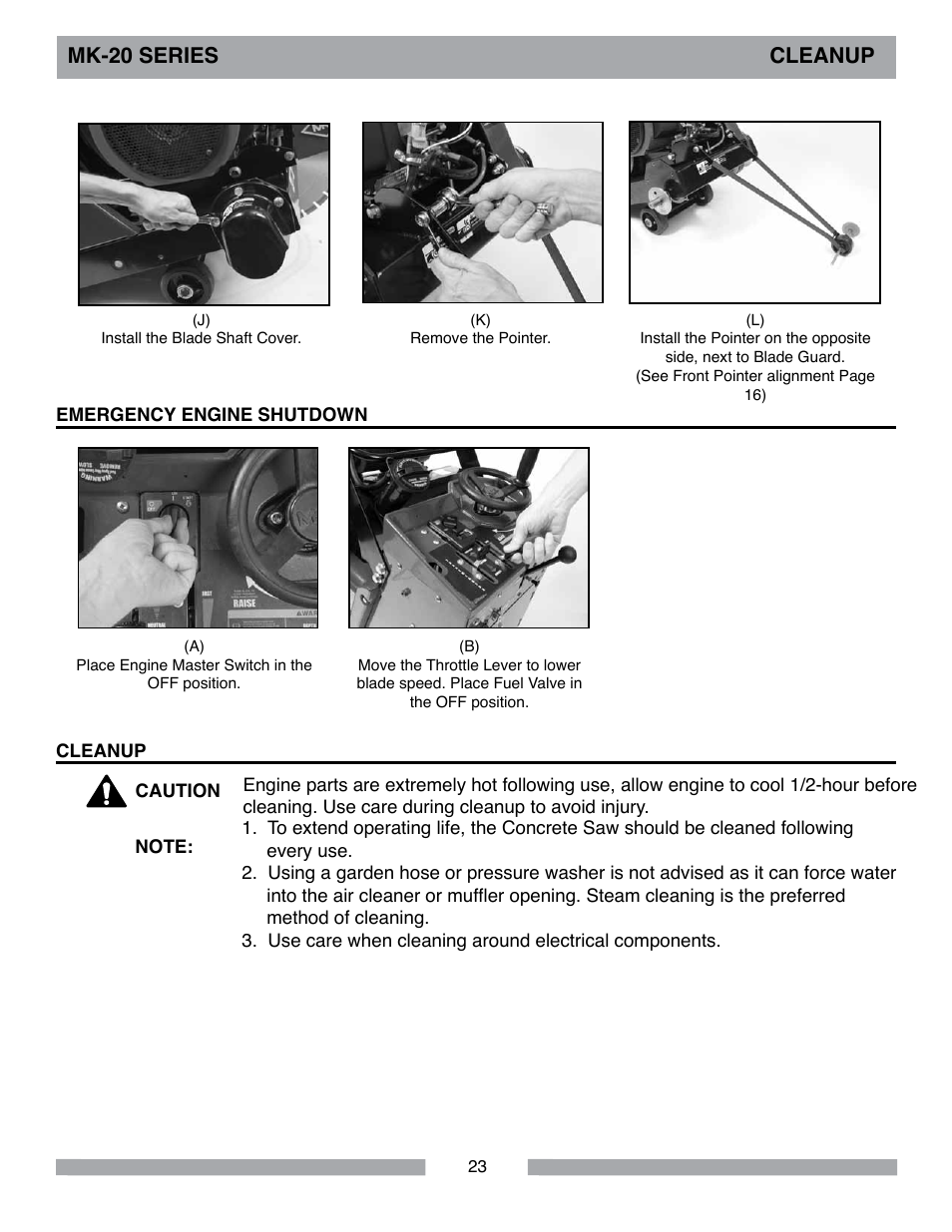 Mk-20 series cleanup | MK Diamond MK-20 Series User Manual | Page 23 / 52