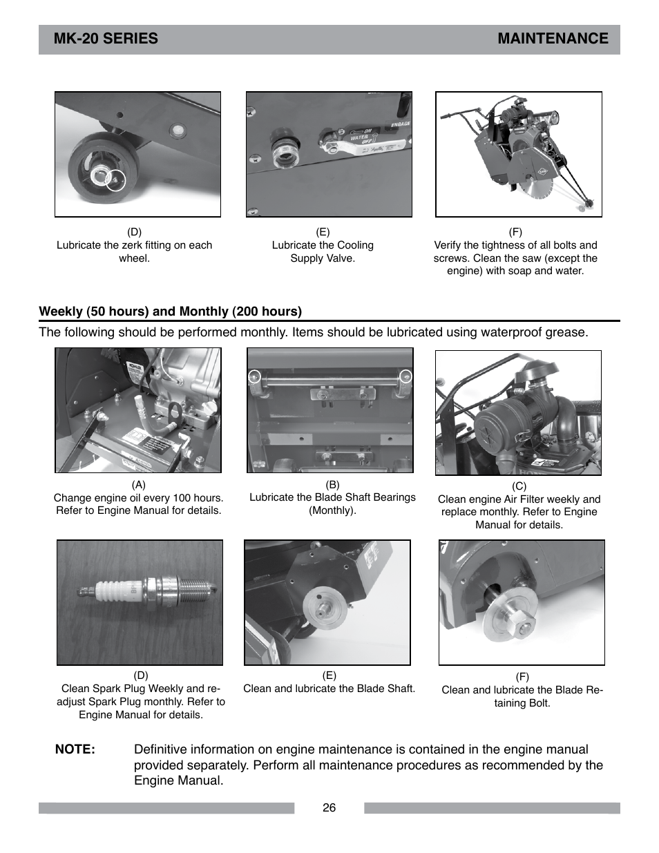 Mk-20 series maintenance | MK Diamond MK-20 Series User Manual | Page 26 / 52