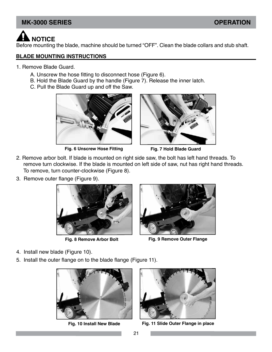 Mk-3000 series operation, Notice | MK Diamond MK-3000 Series User Manual | Page 21 / 32