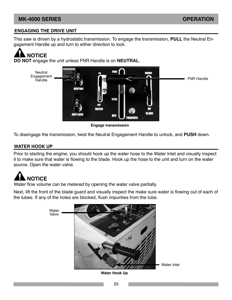 Mk-4000 series operation notice, Notice | MK Diamond MK-4000 Series User Manual | Page 25 / 32