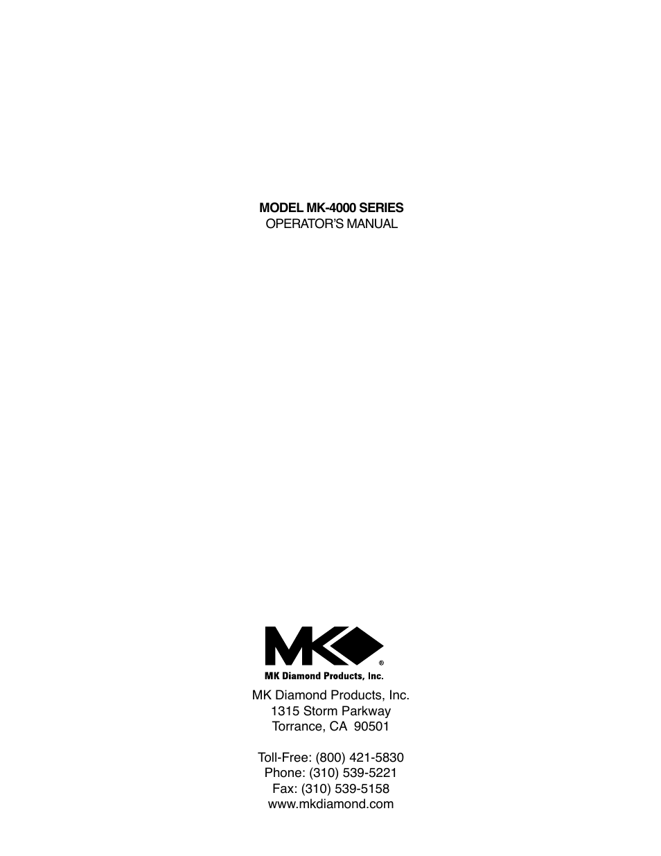 MK Diamond MK-4000 Series User Manual | Page 32 / 32