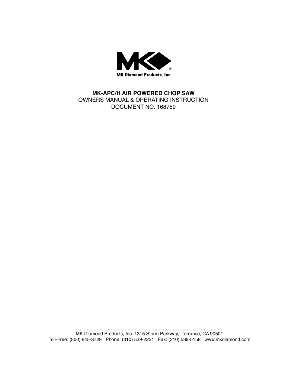 MK Diamond MK-APC-H User Manual | Page 8 / 8