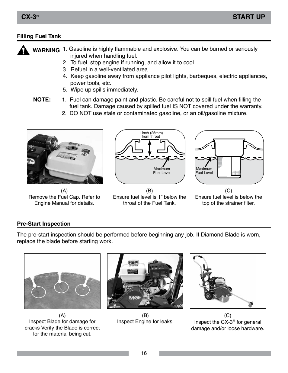 Cx-3, Start up | MK Diamond CX-3 User Manual | Page 16 / 36