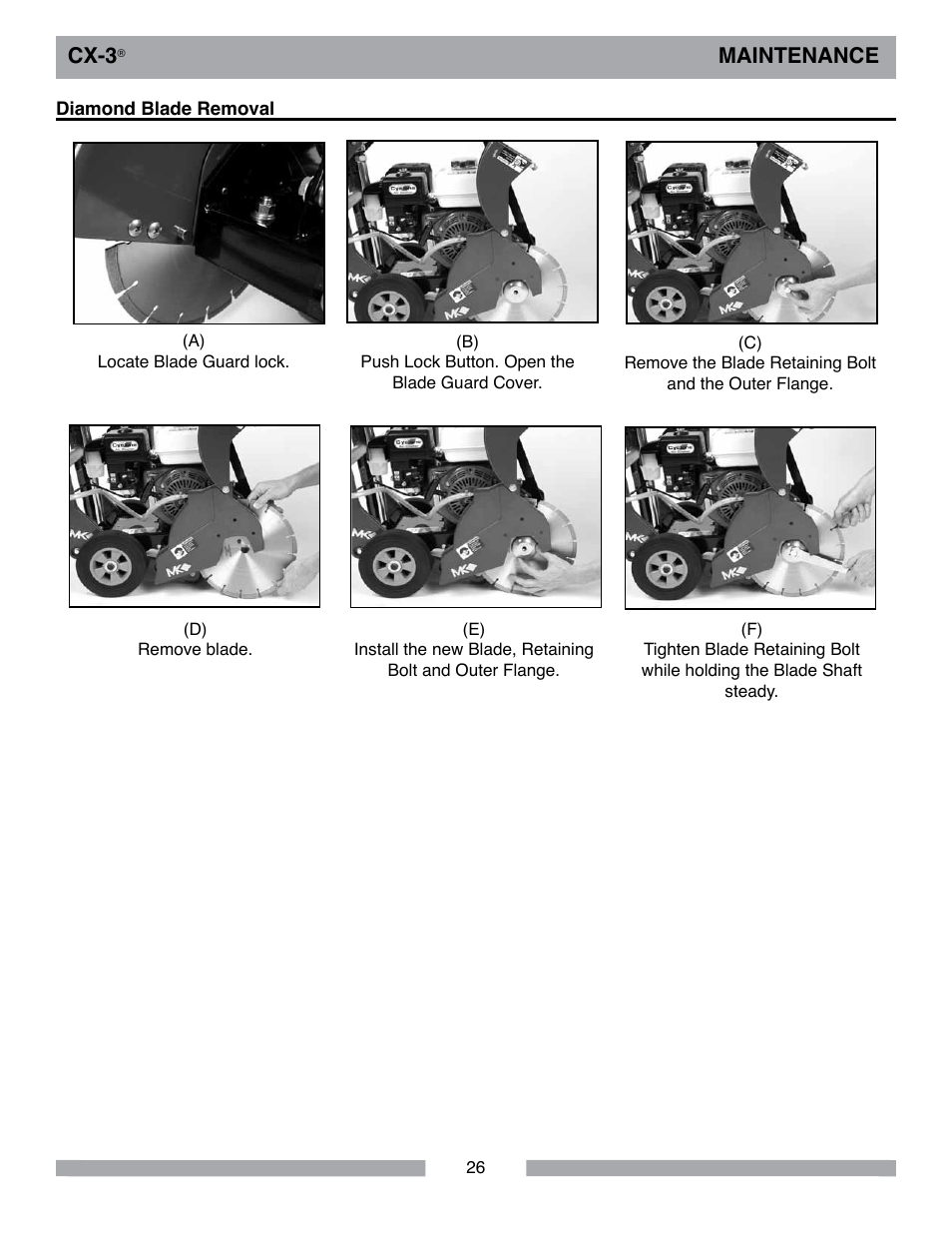 Cx-3, Maintenance | MK Diamond CX-3 User Manual | Page 26 / 36