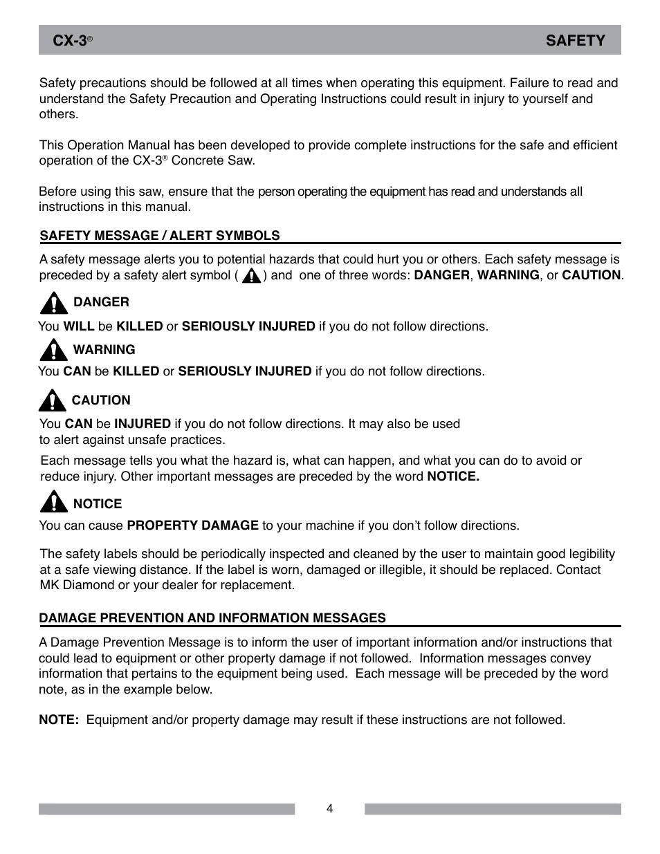 MK Diamond CX-3 User Manual | Page 4 / 36