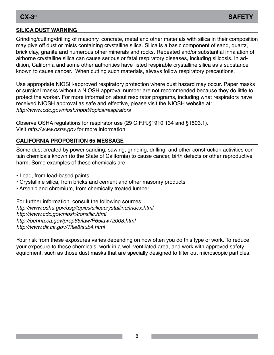 MK Diamond CX-3 User Manual | Page 8 / 36
