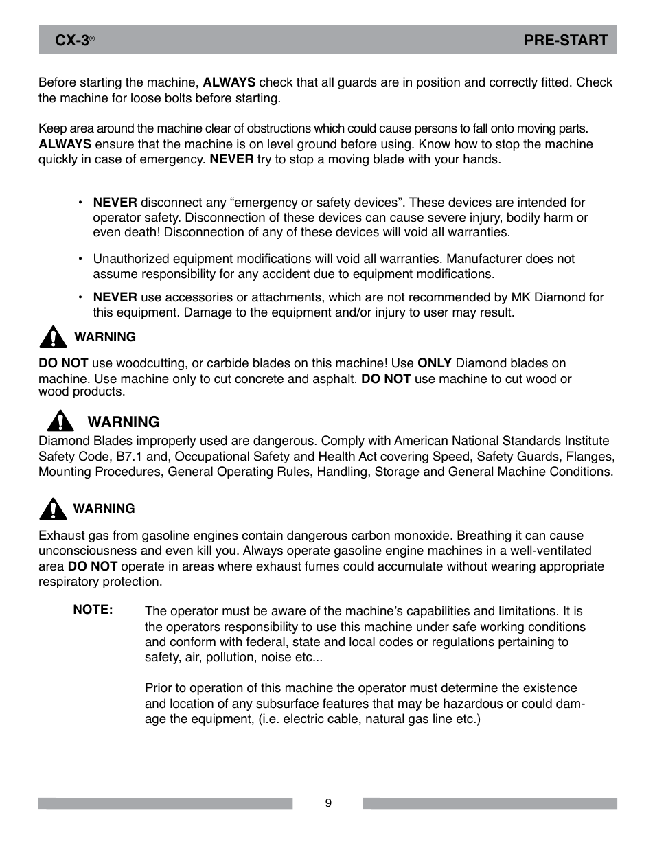 MK Diamond CX-3 User Manual | Page 9 / 36