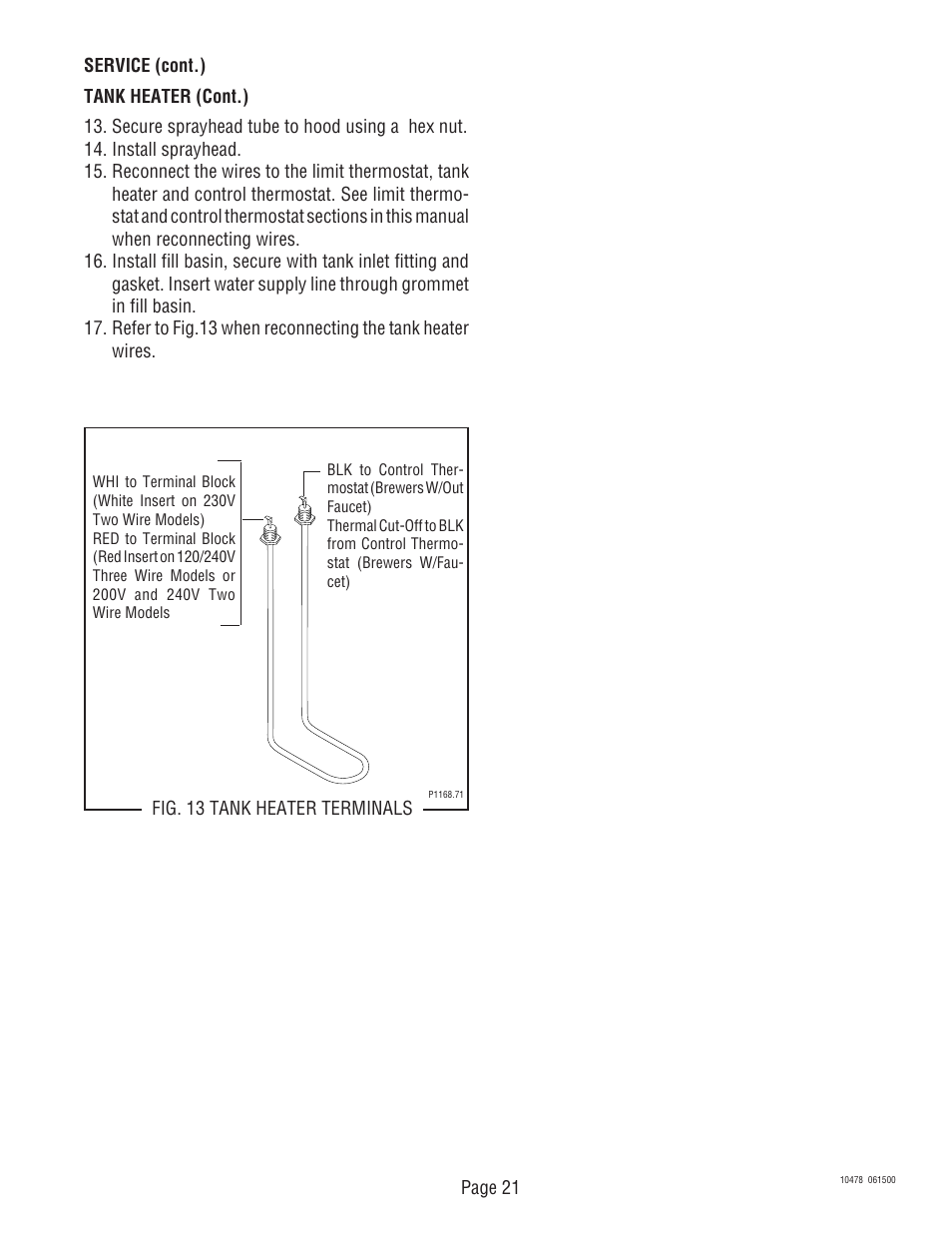 Bunn CRTF5 User Manual | Page 21 / 32