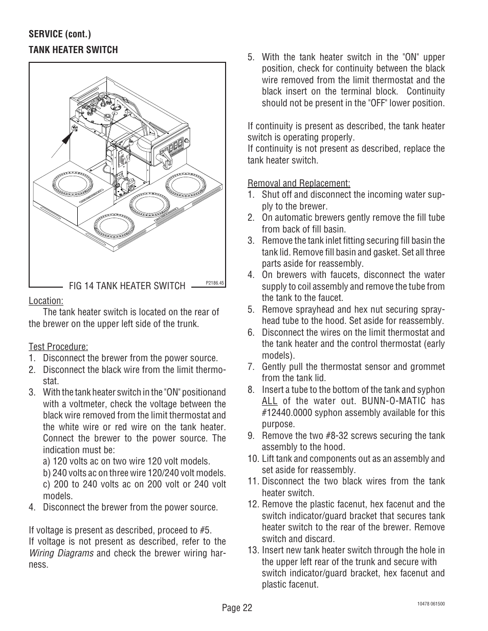 Bunn CRTF5 User Manual | Page 22 / 32