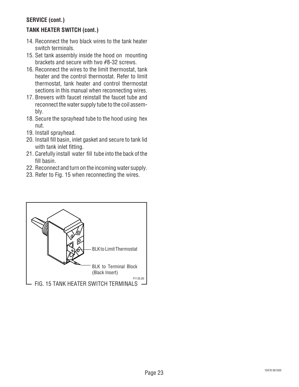 Bunn CRTF5 User Manual | Page 23 / 32