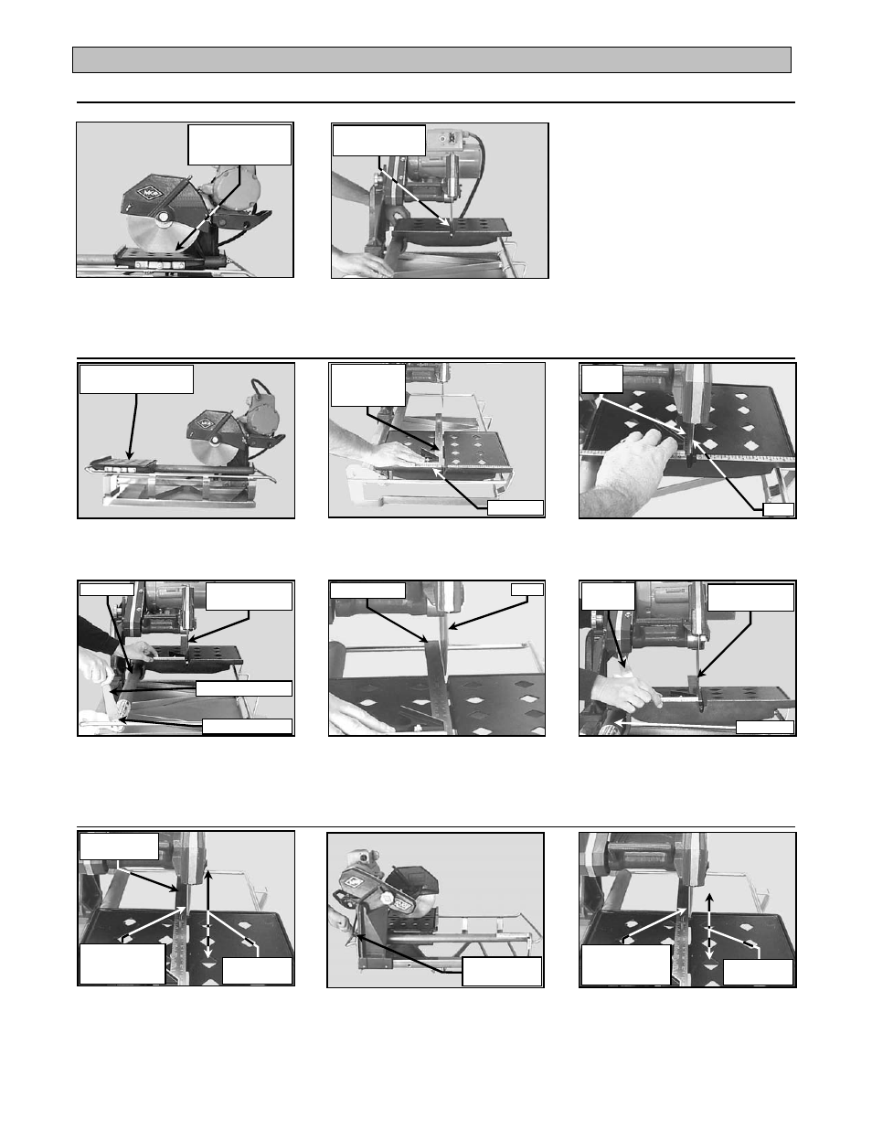 Mk-101 type blade alignment procedure, Horizontal rough alignment | MK Diamond MK-101 Blade Alignment User Manual | Page 2 / 3