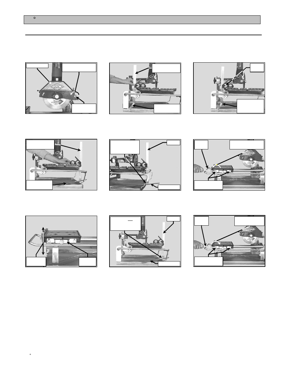 45 cutting head tile saw-blade alignment procedure, Movable cutting table alignment verification | MK Diamond MK-770 Blade Alignment User Manual | Page 2 / 5