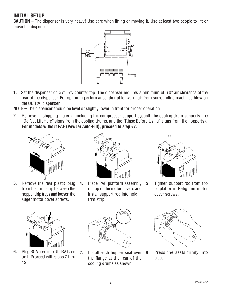 Initial setup | Bunn ULTRA-1 User Manual | Page 4 / 17