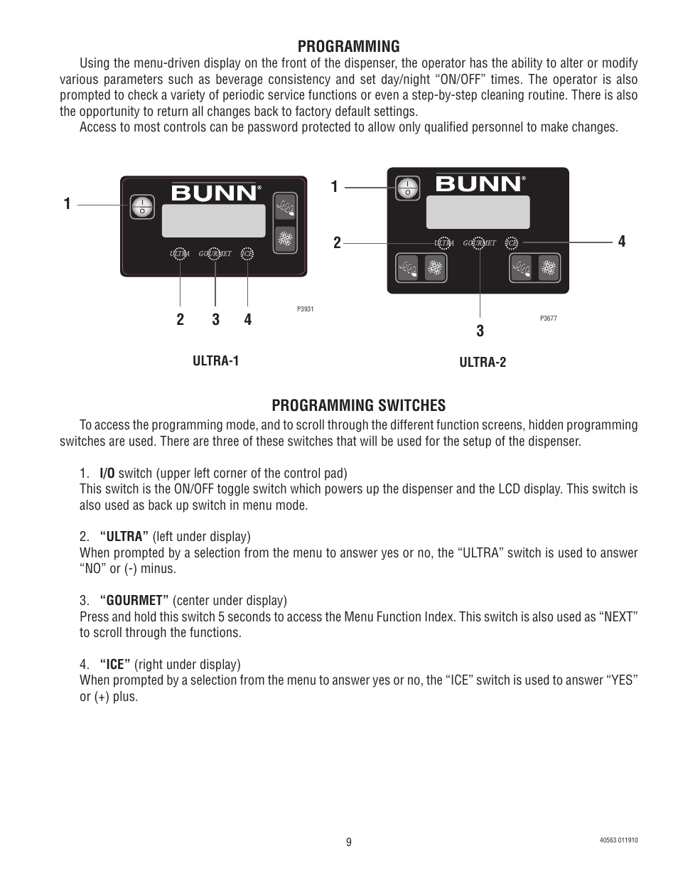 Bunn ULTRA-1 User Manual | Page 9 / 17