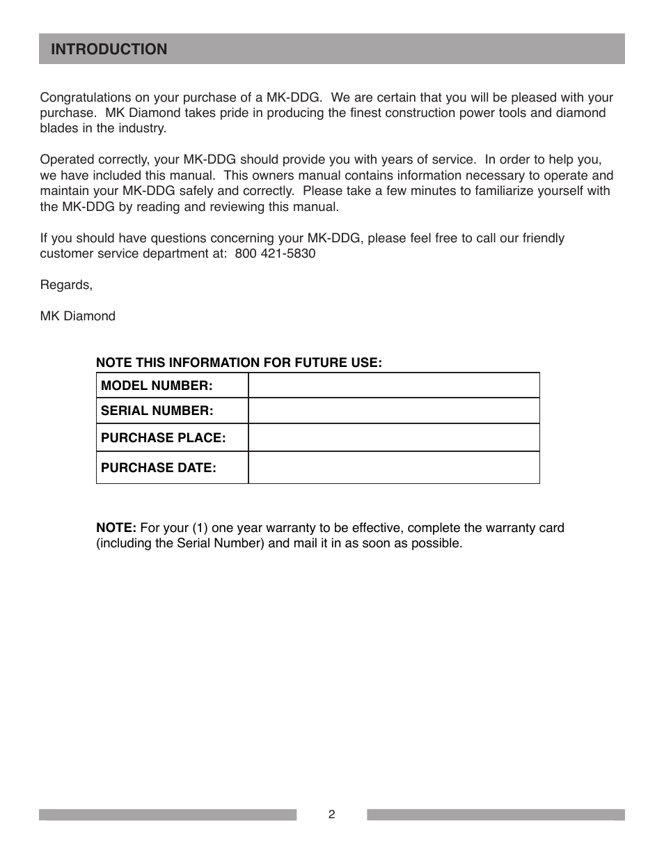 MK Diamond MK-DDG User Manual | Page 2 / 28
