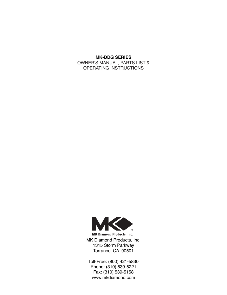 MK Diamond MK-DDG User Manual | Page 28 / 28