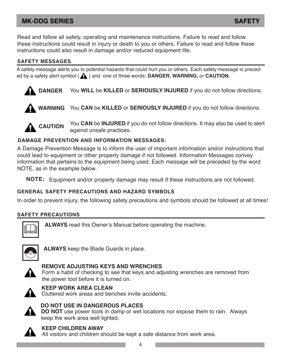 MK Diamond MK-DDG User Manual | Page 4 / 28