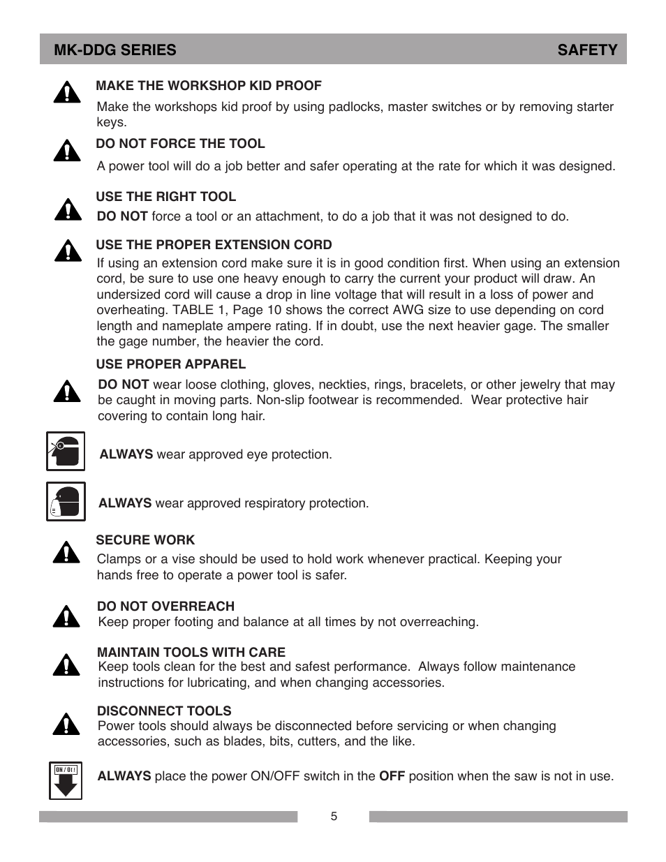 MK Diamond MK-DDG User Manual | Page 5 / 28