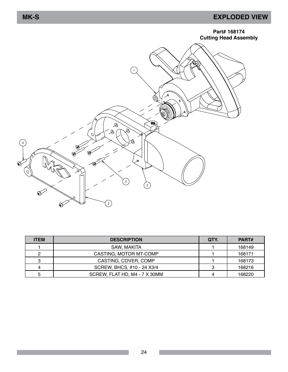 Mk-s exploded view | MK Diamond MK-S User Manual | Page 24 / 28