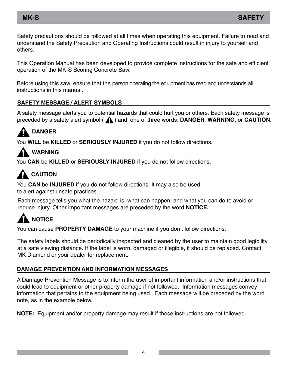 MK Diamond MK-S User Manual | Page 4 / 28