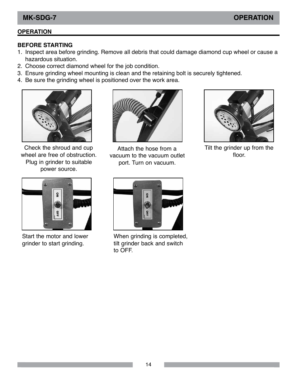 MK Diamond SDG-7 User Manual | Page 14 / 24