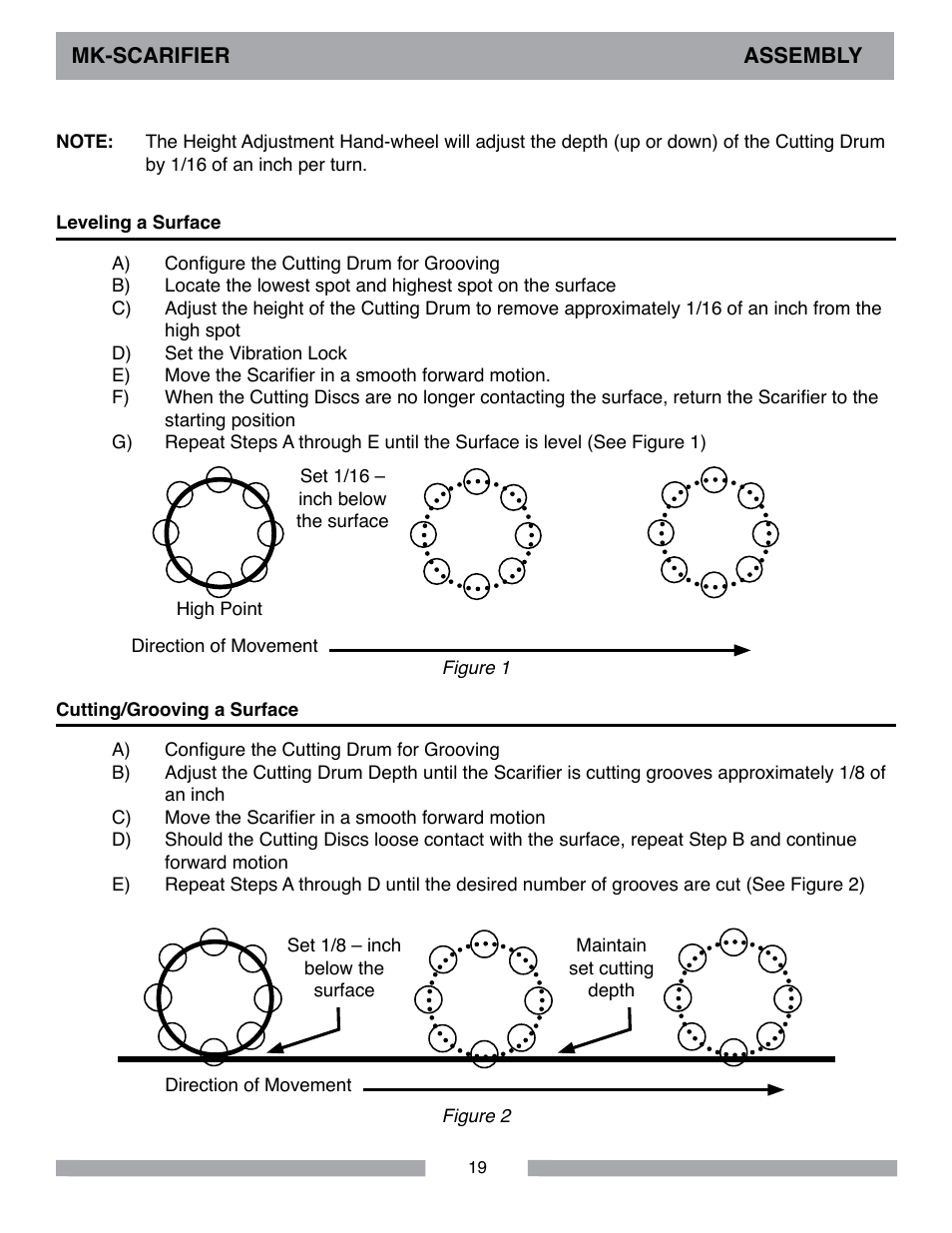 MK Diamond Scarifier User Manual | Page 19 / 68