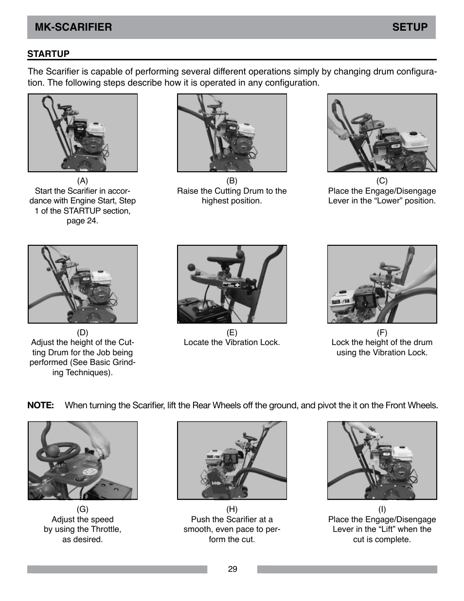 Mk-scarifier setup | MK Diamond Scarifier User Manual | Page 29 / 68
