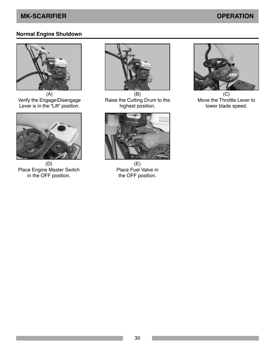 Mk-scarifier operation | MK Diamond Scarifier User Manual | Page 30 / 68