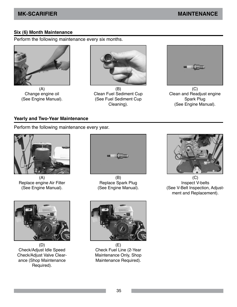 Mk-scarifier maintenance | MK Diamond Scarifier User Manual | Page 35 / 68