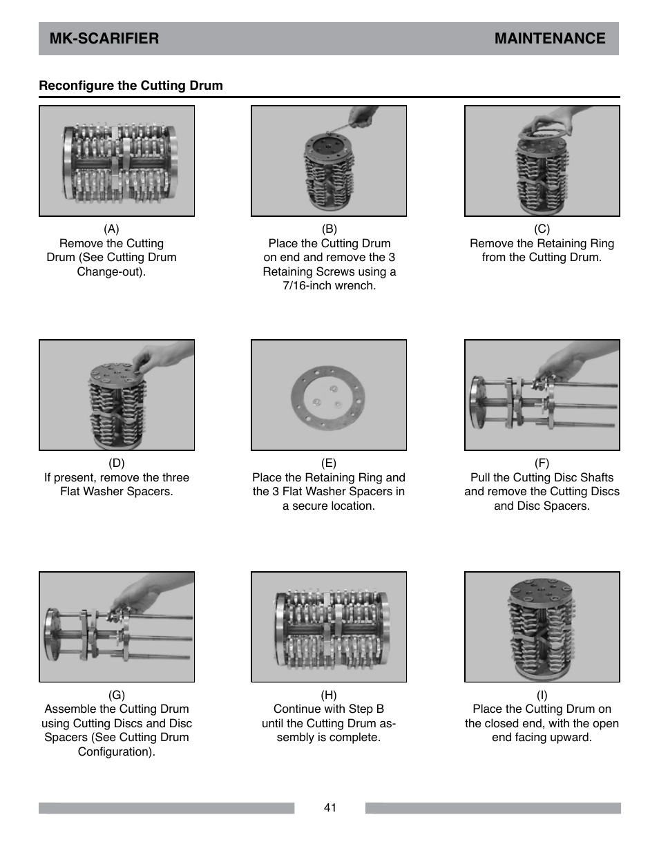 Mk-scarifier maintenance | MK Diamond Scarifier User Manual | Page 41 / 68