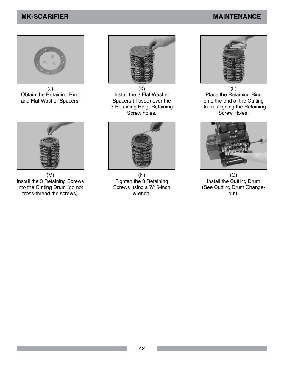 Mk-scarifier maintenance | MK Diamond Scarifier User Manual | Page 42 / 68