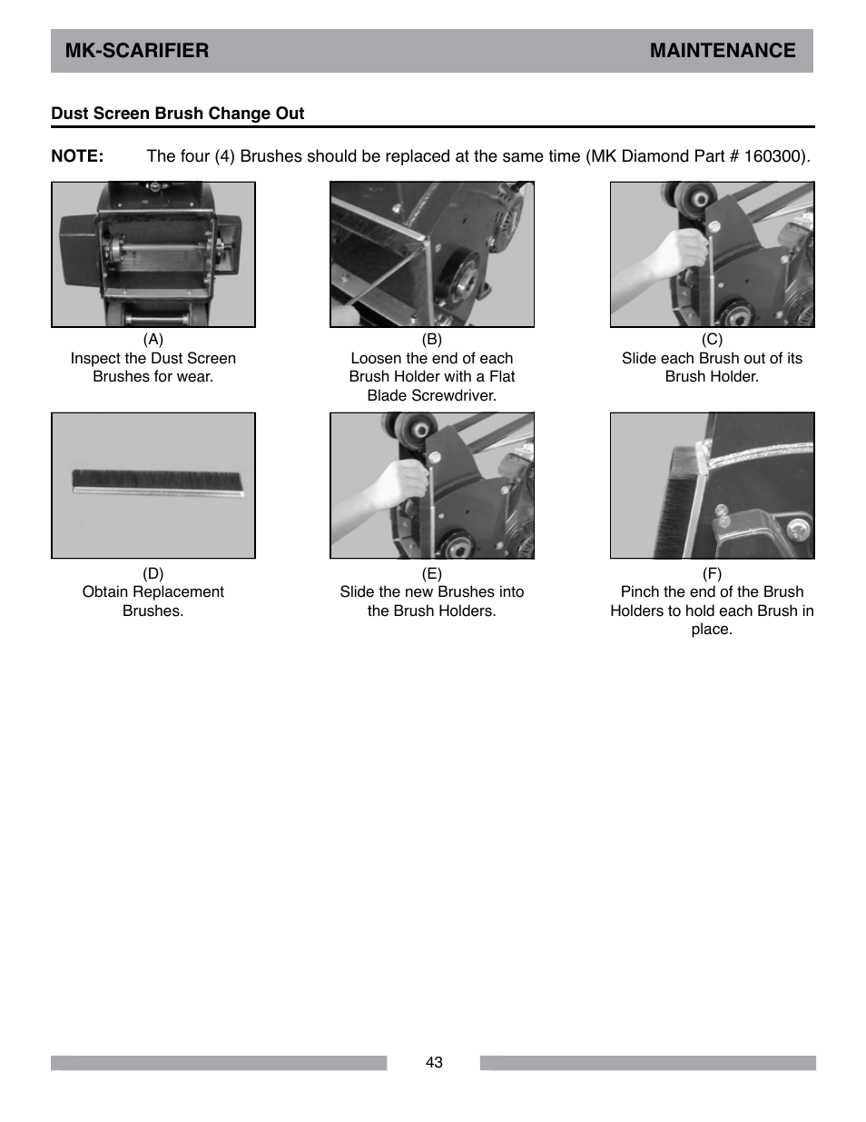 Mk-scarifier maintenance | MK Diamond Scarifier User Manual | Page 43 / 68